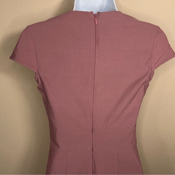 SMALL GRACE KARIN MAUVE PINK RETRO PINUP DRESS PENCIL STYLE ROCKABILLY - Picture 7 of 14